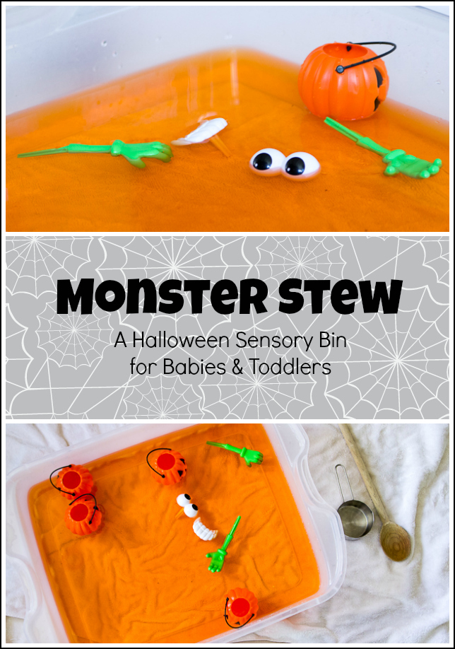 Monster Stew - A Halloween Sensory Bin for Baby