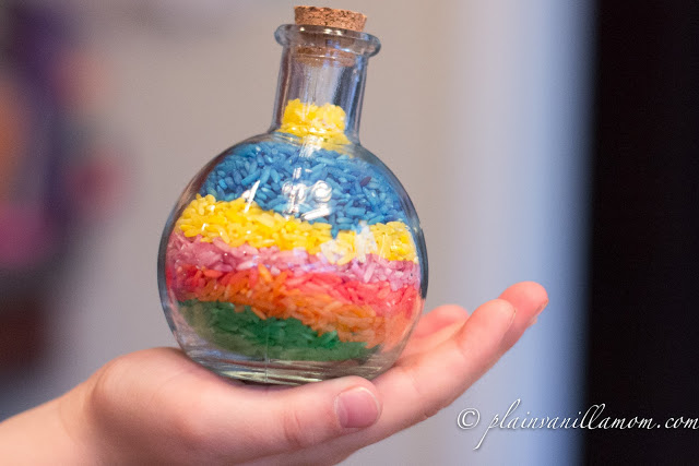 Colored Rice Bottle Art