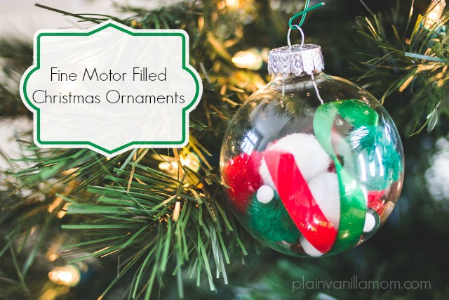 Fine Motor Filled Christmas Ornaments