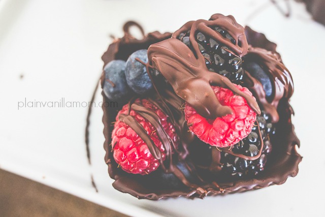 Chocolate Dessert Cups with Fresh Berries