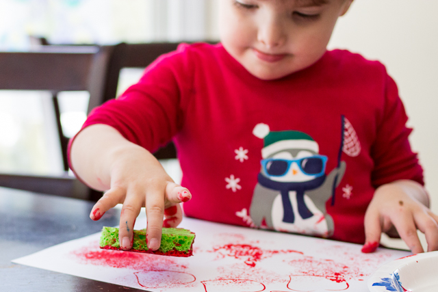 Valentine sponge painting