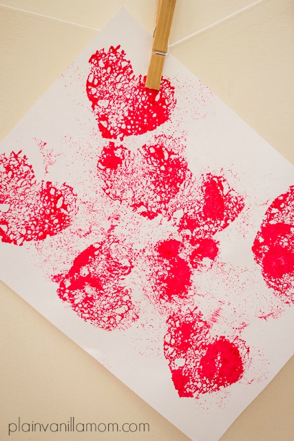 Valentine sponge painting