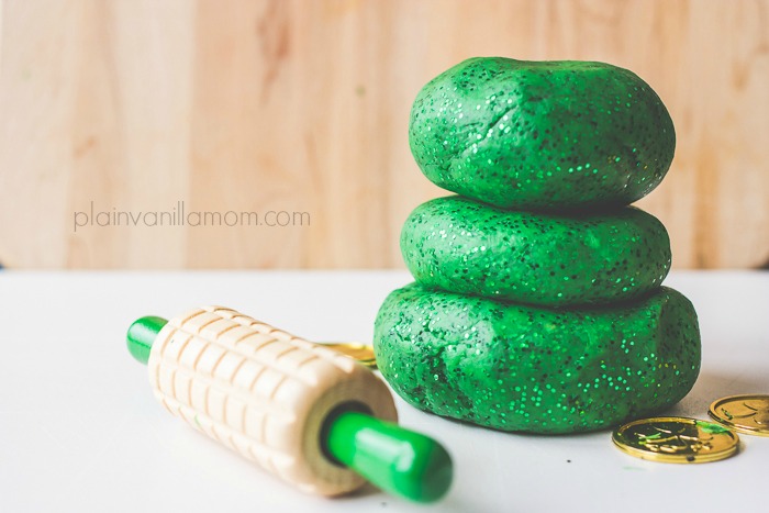 Sparkly Lime Jello Play Dough