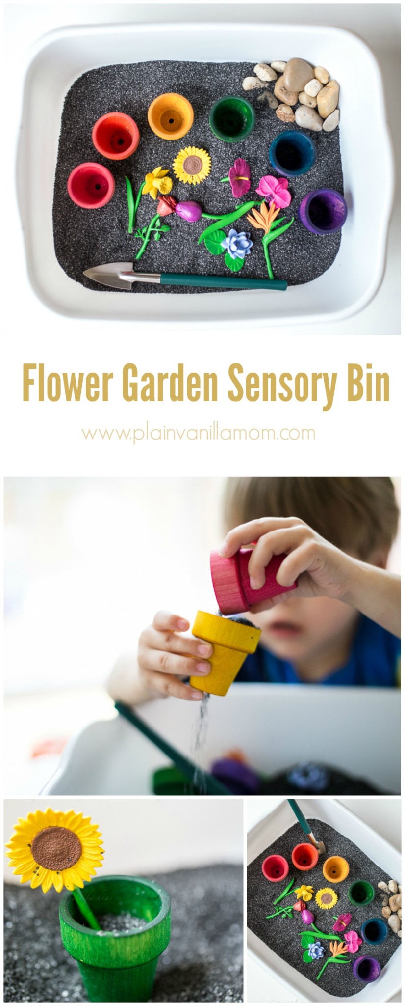 Flower Garden Sensory Bin Long Pin