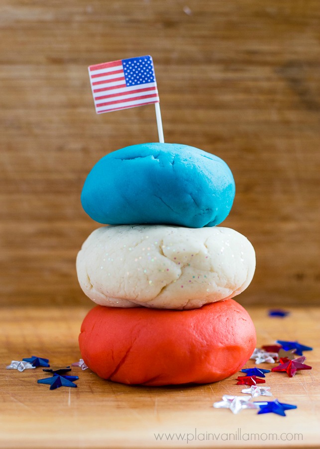 Red White & Blue Play Dough | Patriotic Play Dough Invitation