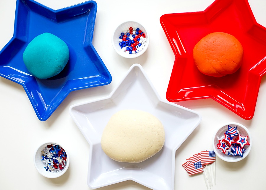 Red White & Blue Jello Play Dough