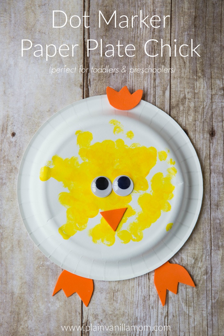 Dot Marker Paper Plate Chick Craft