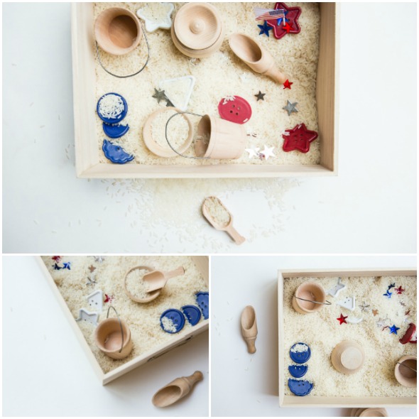 red white blue sensory bin sq
